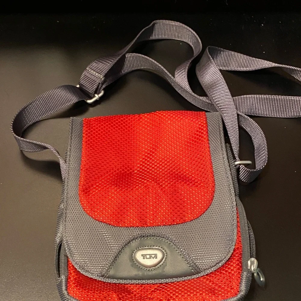 Tumi vintage Men's Red and Gray Messenger Bag